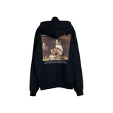 Off OW White Hoodie Oil Painting Girl playing the piano