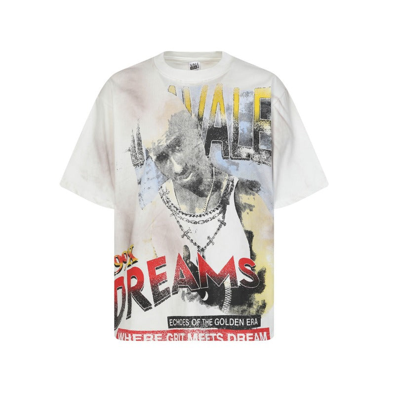 Men's t-shirt with rhinestone print, 100% cotton print
