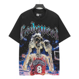 Godspeed men's short-sleeve t-shirt - washed print, hotfix rhinestone detail, streetwear style