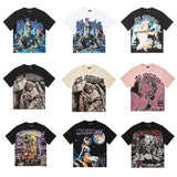 Life hustlere short sleeve t-shirt men's pure cotton street printing