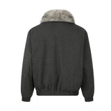 Unisex Down Jacket Men's Winter Fur Collar Padded Warm Jacket