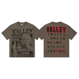 Vally men's short-sleeve t-shirt - washed, streetwear print, european & american style