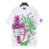 Men's t-shirt, hip-hop print, 100% cotton, printed, washed