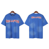Men's short-sleeve t-shirt - washed print with hotfix rhinestones - premium cotton - high quality