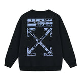 Off OW White Sweatshirt Blue warning line