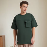 Men T Shirts Vintage Pocket Short Sleeve