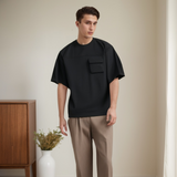 Men T Shirts Vintage Pocket Short Sleeve