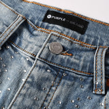 Purple Brand Denim Shorts Cross rhinestone