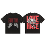 Mixed emotion t-shirt men's rhinestone printing g pure cotton printing