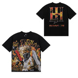 Life hustlers hot diamond cotton t-shirt g direct injection hip hop printing