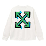 Off OW White Sweatshirt Green paintbrush graffiti
