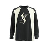 Unisex long-sleeved shirt autum raw edge patchwork