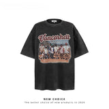 American vintage street T-shirt retro men's loose half-sleeved shirt