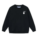 Off OW White Sweatshirt Blue warning line