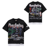 Rough play direct injection printing hot diamond pure cotton t-shirt