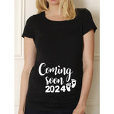 Pregnancy Shirt Maternity Cute Baby Print O-Neck
