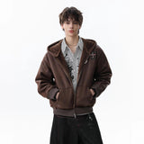 Unisex Down Jacket Winter Vintage Fleece Jacket Hooded Padded Jacket