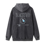 Men Hoodie All-Star Print Distressed Sweater Hooded Loose Men's Casual Hand Frayed Pullover