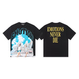 Mixed emotion t-shirt men's rhinestone printing g pure cotton printing
