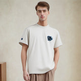 Men T Shirts Washed Letters Flocking