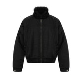 Unisex Down Jacket Men's Winter Fur Collar Vintage Padded Jacket