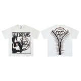 Valley t-shirt men's short-sleeved street printing hot diamond washed cotton