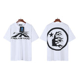 Men's short-sleeve t-shirt - washed print with hotfix rhinestones - 100% cotton - premium quality