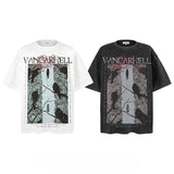 American vintage street T-shirt retro men's loose half sleeve