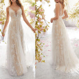 Slutty Wedding Dress V-neck Sleeveless Lace Wedding Dress Dress
