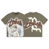 Mixed emotion men's t-shirt - short sleeve, rhinestone print, 100% cotton