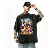 Monkey D Luffy T Shirt Vintage Washed Anime One Piece T-shirt