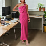 Work Dresses Temperament Elegant One Shoulder Slim Fit Dress