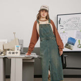 Unisex Sweatshirt Autumn Denim Suspender Skirt