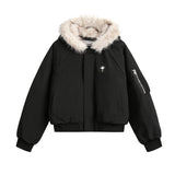 Unisex down jacket winterretro fur collar