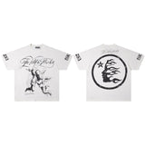 Hip-hop streetwear short sleeve tee - 100% cotton street print