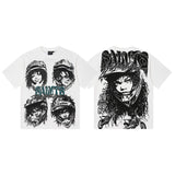 Men's t-shirt short sleeve hip hop printing g pure cotton printing hot diamond