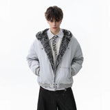 Unisex Down Jacket Men's Winter Warm Padded Plush Collar Padded Jacket