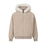 Unisex Down Jacket Winter Fur Collar Lamb Fur Jacket