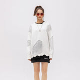Unisex Sweatshirt Autumn Water Washed Hole Sweater