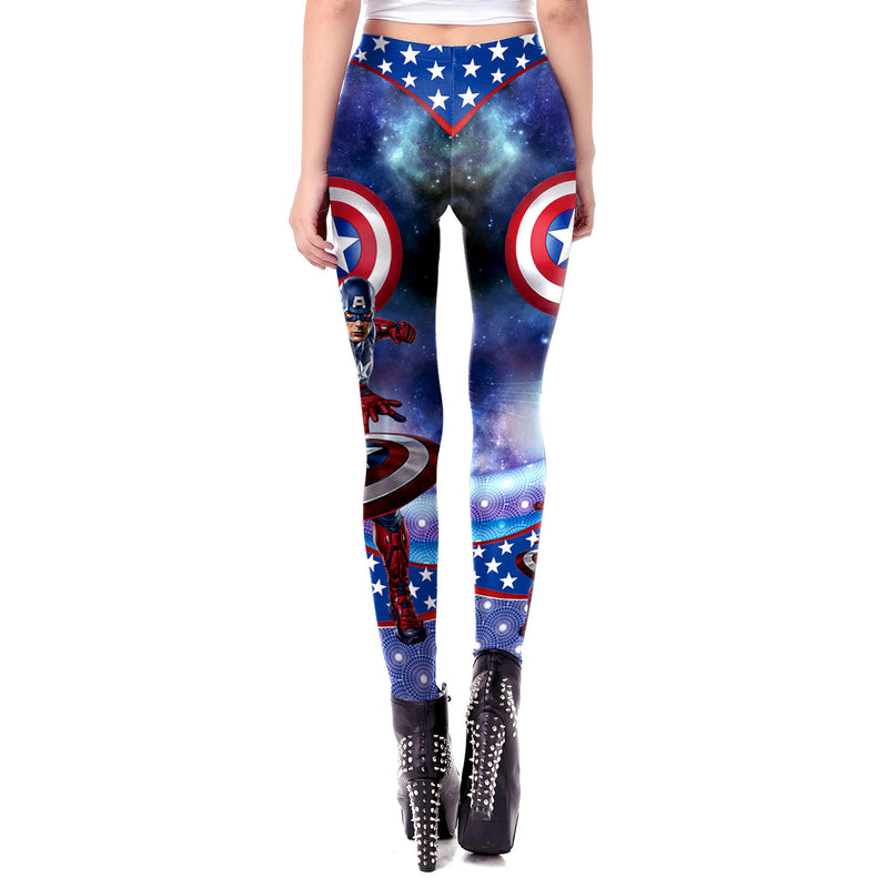 National Flag Day Leggings Captain America 3D Digital Printing Leggings