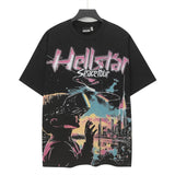 Washed and hot-drilled men's t-shirt short-sleeved g pure cotton hip hop street