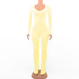 Women Jumpsuit Jumpsuit Solid Color Backless Slit