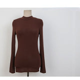 Women's Long Sleeve Shirt Top Turtleneck Bottoming Shirt T-shirt Women's Clothing