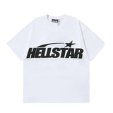 Men's short-sleeve t-shirt - washed print with hotfix rhinestones - premium cotton - high quality