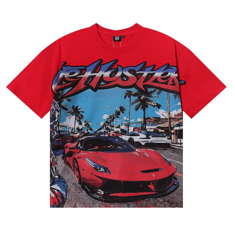 American life hustlers hot diamond hip hop printing pure cotton t-shirt g