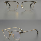 CHH Chrome Hearts Glasses Dragon Totem Half Frame Anti-Blue Pure Titanium Retro Myopia Glasses Frame