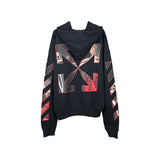 Off OW White Hoodie Red oil painting