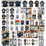Men's t-shirt, hip-hop print, 100% cotton, printed, washed