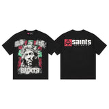 Men's t-shirt short sleeve hip hop printing g pure cotton printing hot diamond