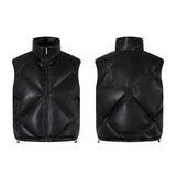 Unisex Down Jacket Vintage Cotton Jacket Leather Jacket Vest